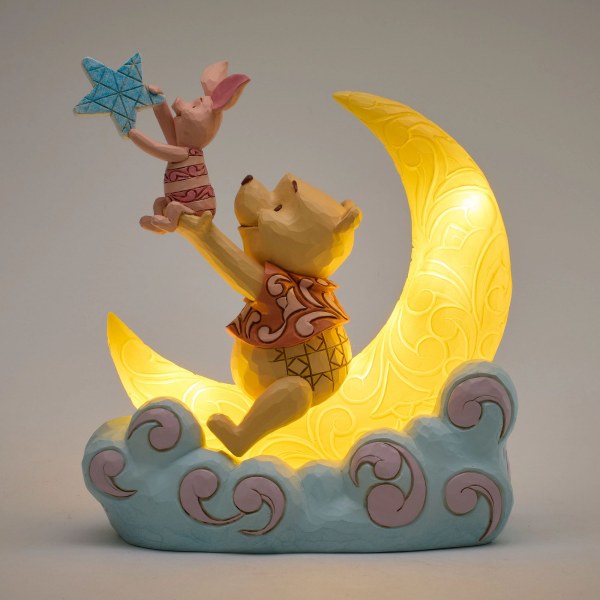Winnie l'Ourson et Porcinet sur une lune LED - Disney Traditions