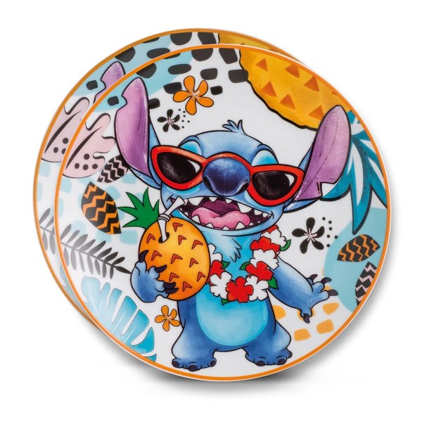 Ensemble de 2 assiettes à dessert Stitch blanches - Egan Disney Home