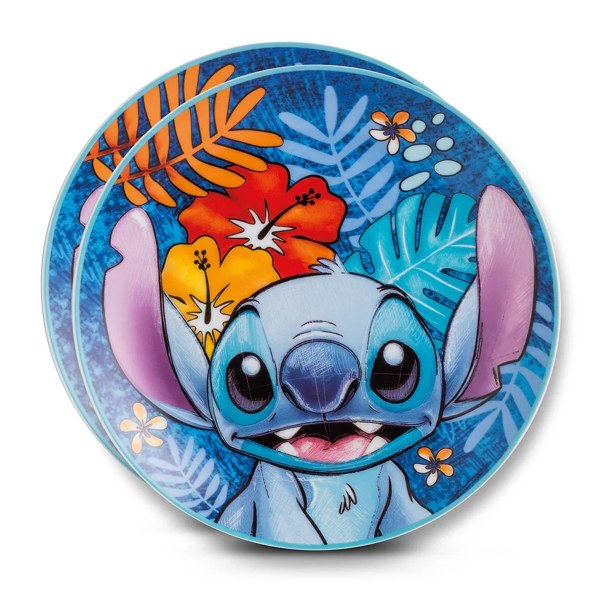 Ensemble de 2 assiettes à dessert Stitch bleues - Egan Disney Home