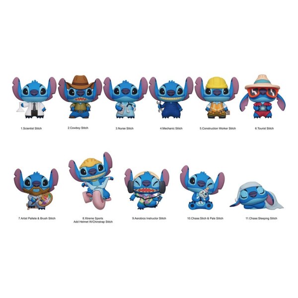 Porte-clés pour sac à dos 3D boîte mystère Stitch série 6 - Lilo & Stitch