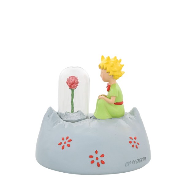 FIGURINE LE PETIT PRINCE PLANETE AVEC SA ROSE11 CM