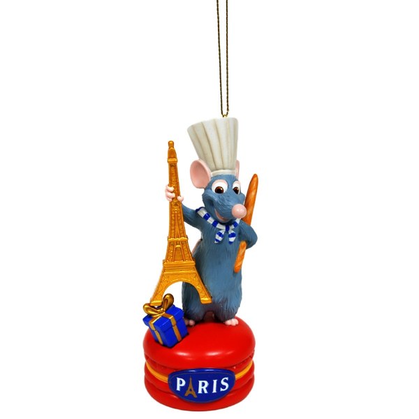 SUSPENSION RESINE REMY AVEC BAGUETTE SUR MACARON - DISNEY RATATOUILLE