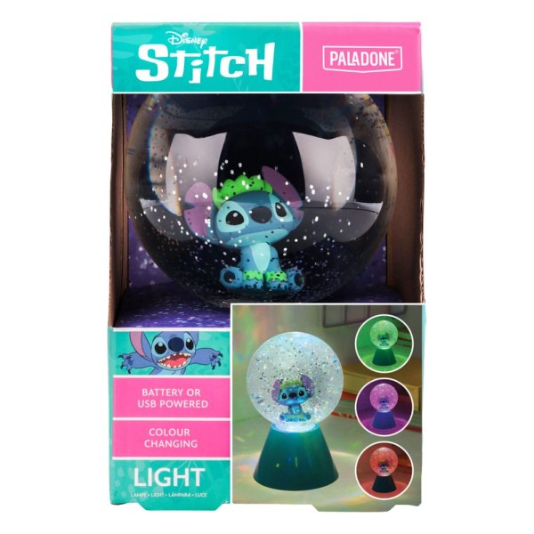 Lampe LED Stitch Boule Paillettes 17 cm - Disney Lilo & Stitch