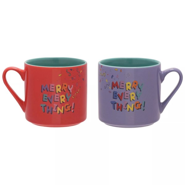 Ensemble de 2 Mugs Colorés Stitch & Angel Joyeuses Fêtes - Disney