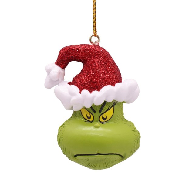 Ornement 3D The Grinch avec bonnet de Noël