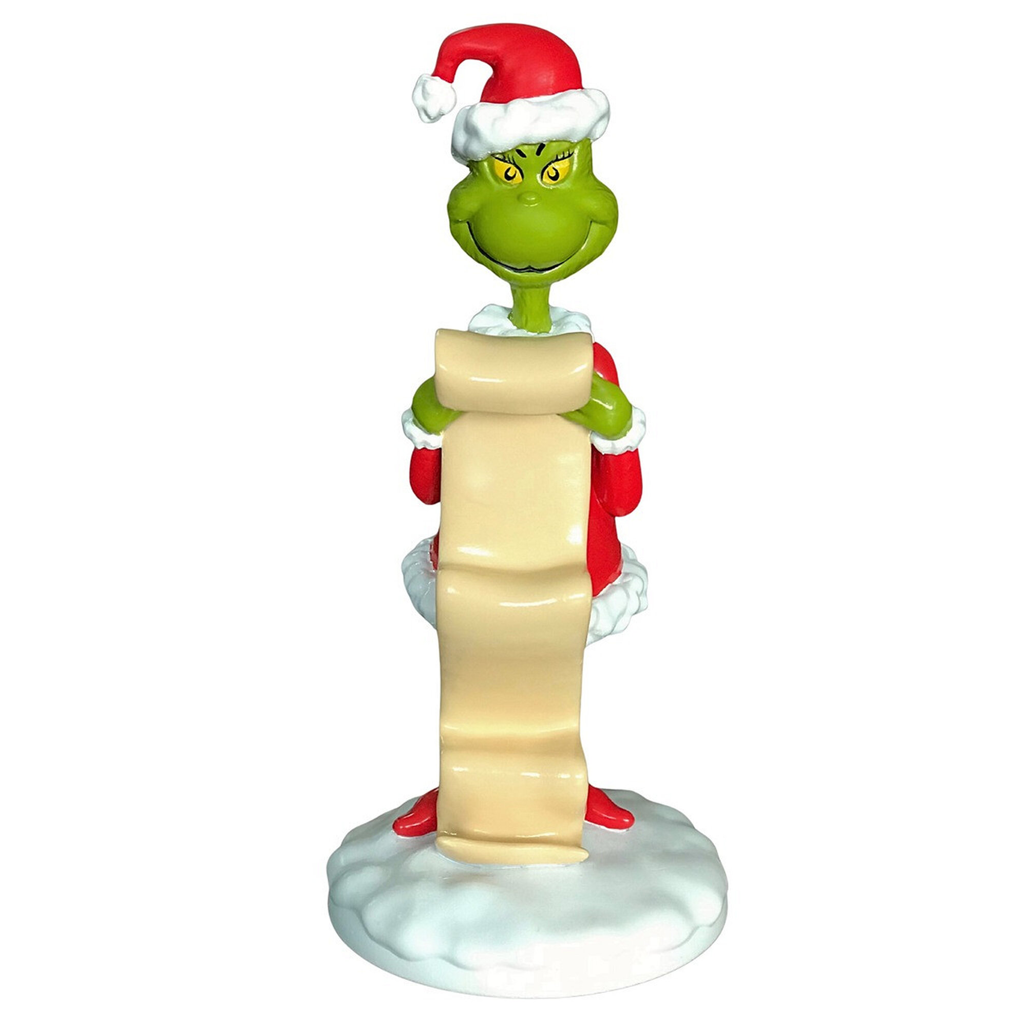 Statue 3D saisonnière - Le Grinch avec liste des souhaits