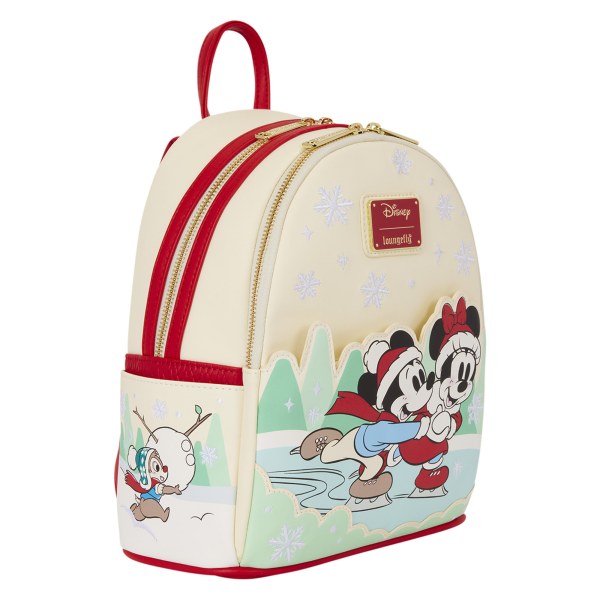 Mini sac à dos avec porte-bandeau Mickey & ses amis patinage sur glace - Disney Loungefly