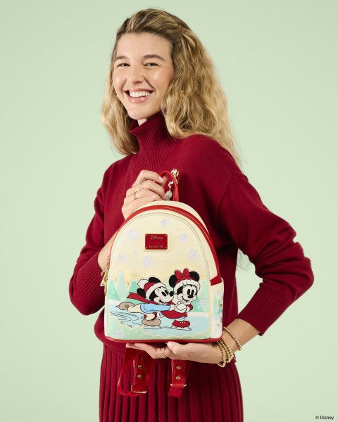 Mini sac à dos avec porte-bandeau Mickey & ses amis patinage sur glace - Disney Loungefly