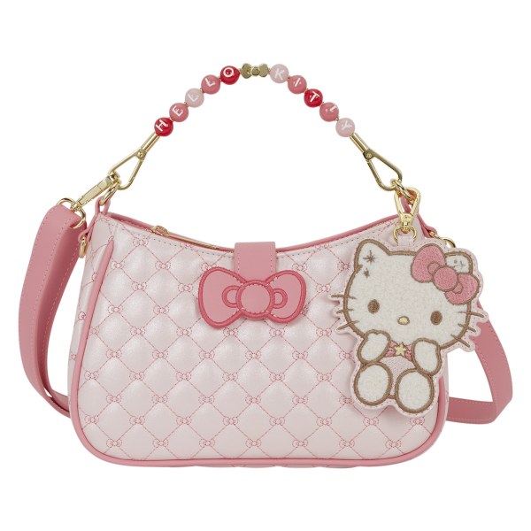 Sac à bandoulière matelassé Hello Kitty avec poignée perlée et breloque - Loungefly Sanrio