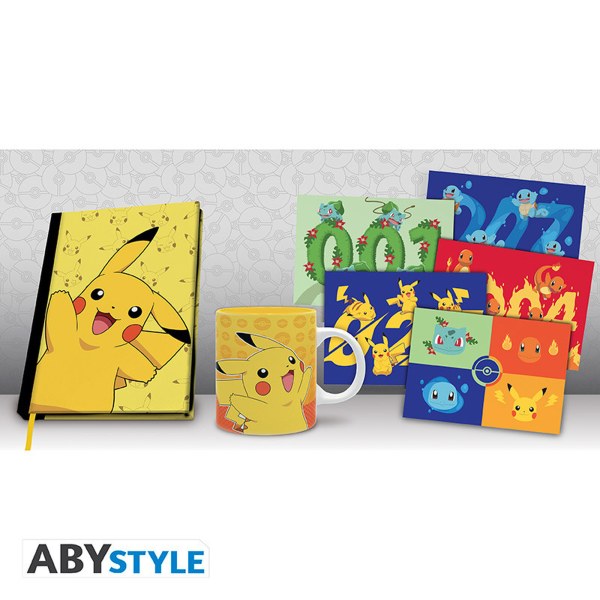 POKEMON - Cahier A5 + Mug 320 ml + Cartes postales Pikachu