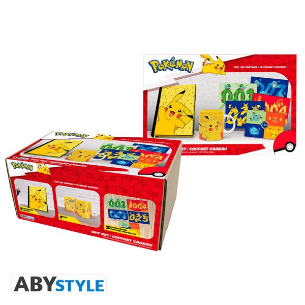 POKEMON - Cahier A5 + Mug 320 ml + Cartes postales Pikachu