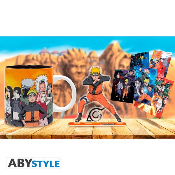 NARUTO SHIPPUDEN - Pack Mug 320ml + Acryl® + Cartes postales Naruto