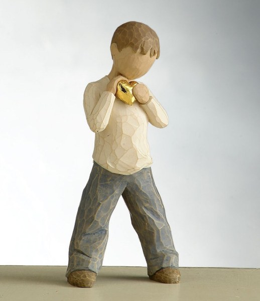 FIGURINE WILLOW TREE COEUR EN OR