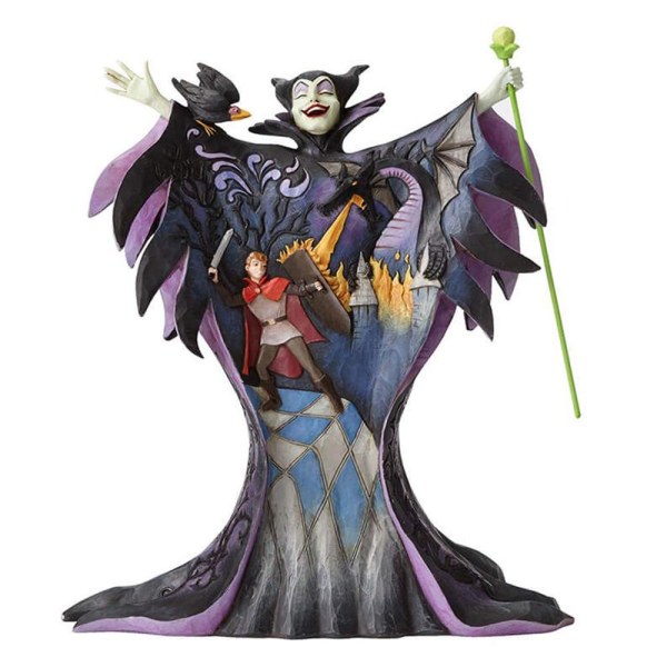 MALÉFIQUE AVEC SCÈNE SCULPTÉE SUR SA ROBE DISNEY TRADITIONS