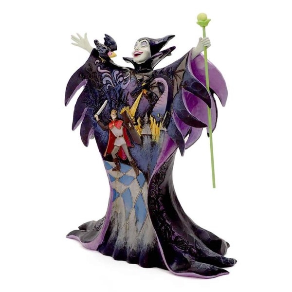 MALÉFIQUE AVEC SCÈNE SCULPTÉE SUR SA ROBE DISNEY TRADITIONS