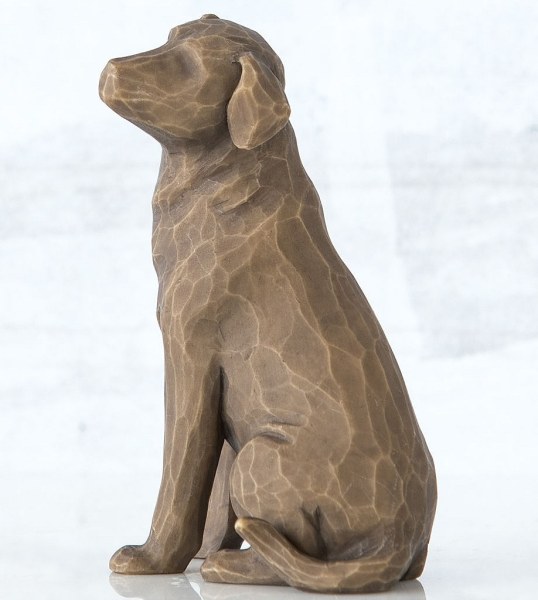 FIGURINE WILLOW TREE J'AIME MON CHIEN (VERSION FONCÉE)