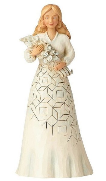"HAPPY DAY" FILLE AVEC BOUQUET DE FLEURS JIM SHORE HEARTWOOD CREEK