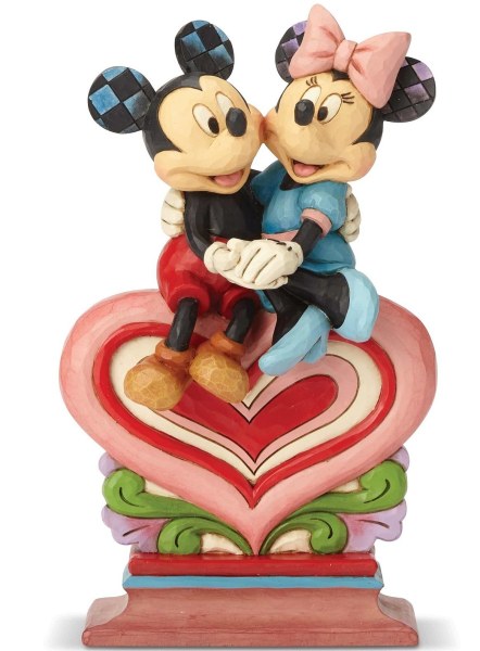 MICKEY ET MINNIE ASSIS SUR LE CŒUR DISNEY TRADITIONS