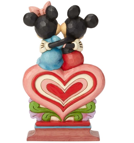 MICKEY ET MINNIE ASSIS SUR LE CŒUR DISNEY TRADITIONS