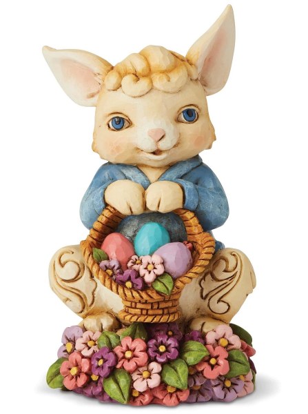 LAPIN AVEC PANIER D’ŒUFS JIM SHORE HEARTWOOD CREEK