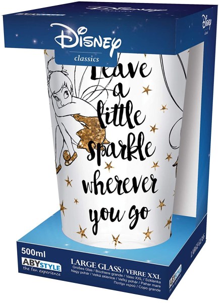 VERRE XXL CLOCHETTE DORÉE PAILLETTES - DISNEY