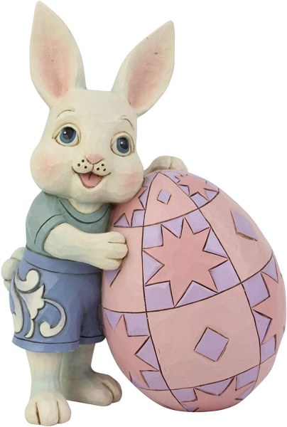 PETIT LAPIN DE PÂQUES AVEC ŒUF JIM SHORE HEARTWOOD CREEK