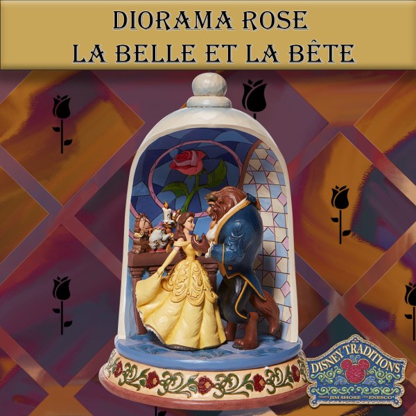 DIORAMA ROSE LA BELLE ET LA BÊTE - DISNEY TRADITIONS