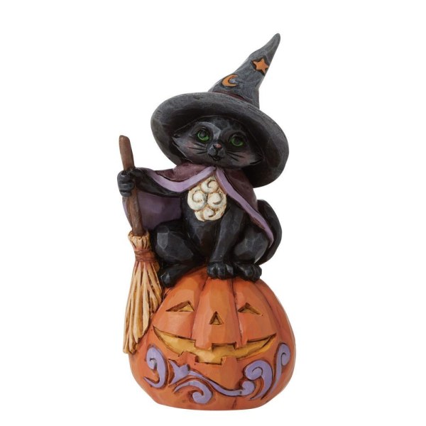 CHAT SUR UNE MINI CITROUILLE JIM SHORE HEARTWOOD CREEK
