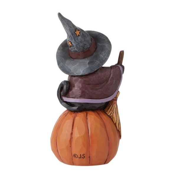 CHAT SUR UNE MINI CITROUILLE JIM SHORE HEARTWOOD CREEK