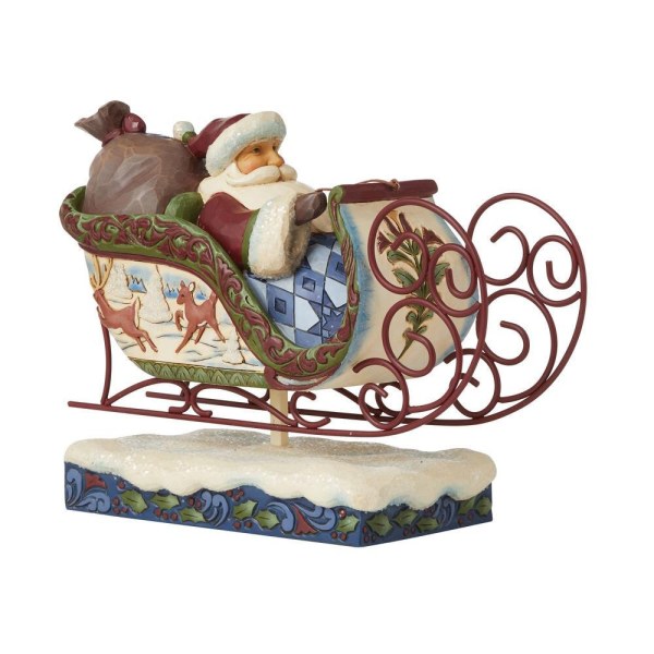 PÈRE NOËL VICTORIEN EN TRAINEAU JIM SHORE HEARTWOOD CREEK
