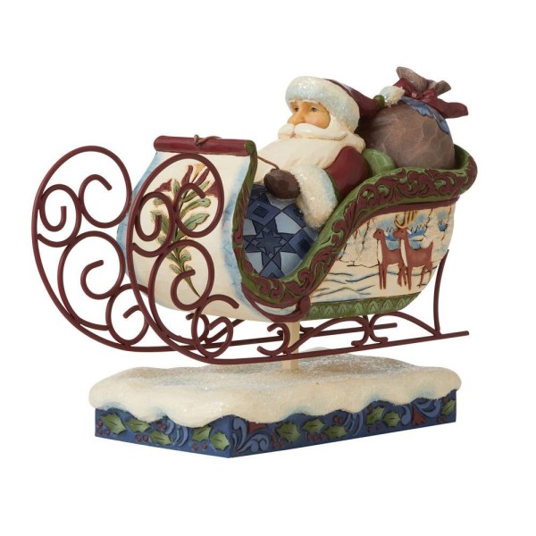 PÈRE NOËL VICTORIEN EN TRAINEAU JIM SHORE HEARTWOOD CREEK