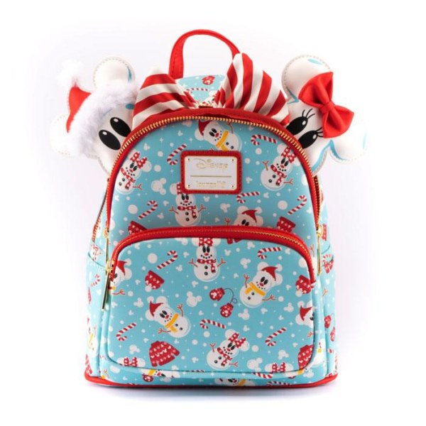MINI SAC À DOS ET SERRE TÊTE MICKEY & MINNIE BONHOMMES DE NEIGE - DISNEY LOUNGEFLY