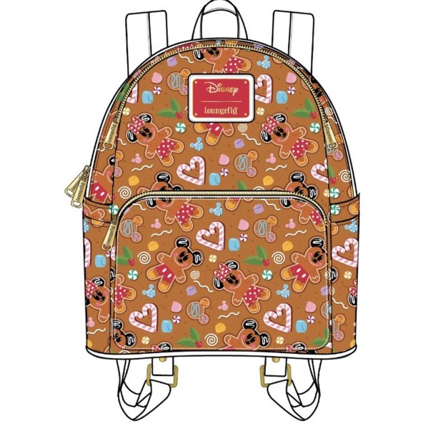 MINI SAC À DOS ET SERRE TÊTE MICKEY & MINNIE PAIN D'ÉPICE - DISNEY LOUNGEFLY