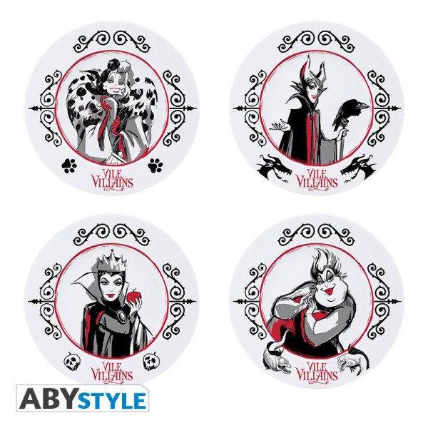 SET DE 4 ASSIETTES DISNEY VILAINS - DISNEY