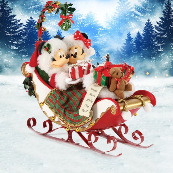 MICKEY & MINNIE EN TRAINEAU - DISNEY DEPT.56