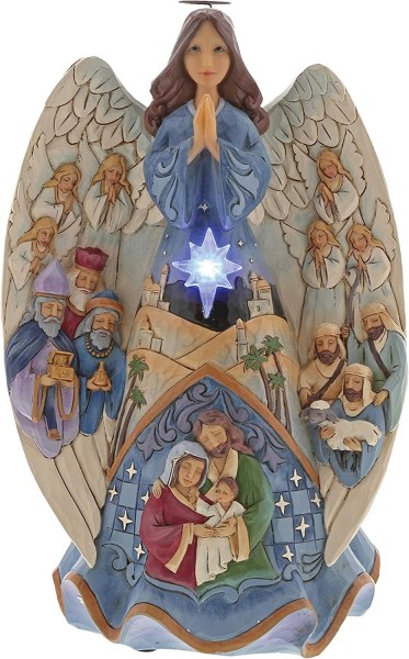 ANGE DE LA NATIVITÉ MUSICAL LUMINEUX JIM SHORE HEARTWOOD CREEK