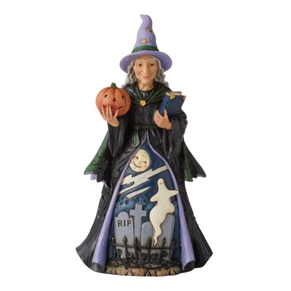 SORCIÈRE À LA CITROUILLE ET SCÈNE DE CIMETIÈRE - JIM SHORE HEARTWOOD CREEK