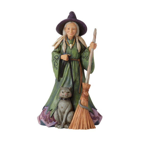 SORCIÈRE AU CHAT ET SCÈNE HANTÉE - JIM SHORE HEARTWOOD CREEK