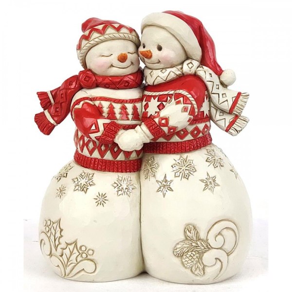 COUPLE DE BONHOMME DE NEIGE NORDIQUE - JIM SHORE HEARTWOOD CREEK