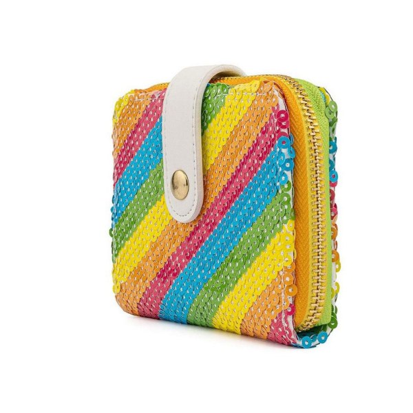 PORTEFEUILLE SEQUIN RAINBOW MINNIE - DISNEY LOUNGEFLY