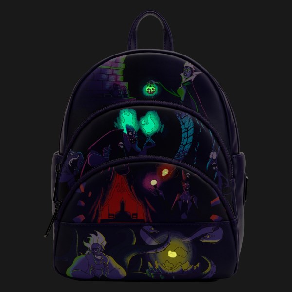 MINI SAC À DOS VILAINS ( BRILLE DANS LE NOIR ) - DISNEY LOUNGEFLY