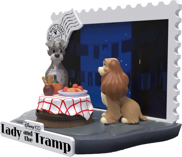DIORAMA LA BELLE ET LE CLOCHARD - DISNEY 100TH ANNIVERSAIRE D-STAGE