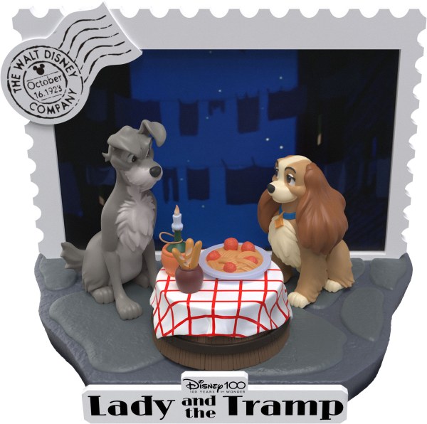 DIORAMA LA BELLE ET LE CLOCHARD - DISNEY 100TH ANNIVERSAIRE D-STAGE