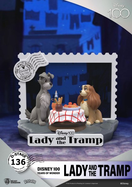 DIORAMA LA BELLE ET LE CLOCHARD - DISNEY 100TH ANNIVERSAIRE D-STAGE