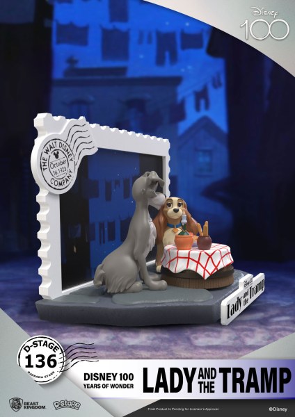 DIORAMA LA BELLE ET LE CLOCHARD - DISNEY 100TH ANNIVERSAIRE D-STAGE