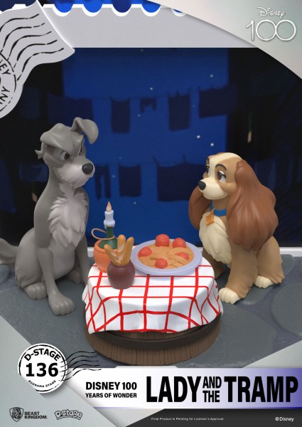 DIORAMA LA BELLE ET LE CLOCHARD - DISNEY 100TH ANNIVERSAIRE D-STAGE