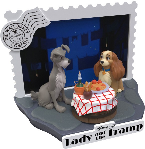 DIORAMA LA BELLE ET LE CLOCHARD - DISNEY 100TH ANNIVERSAIRE D-STAGE