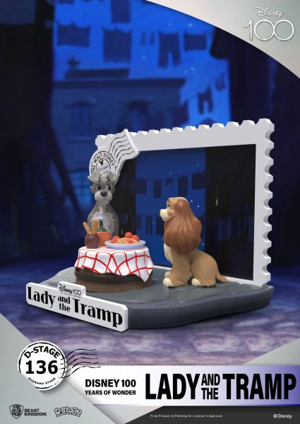 DIORAMA LA BELLE ET LE CLOCHARD - DISNEY 100TH ANNIVERSAIRE D-STAGE