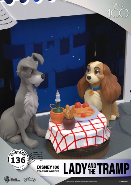 DIORAMA LA BELLE ET LE CLOCHARD - DISNEY 100TH ANNIVERSAIRE D-STAGE
