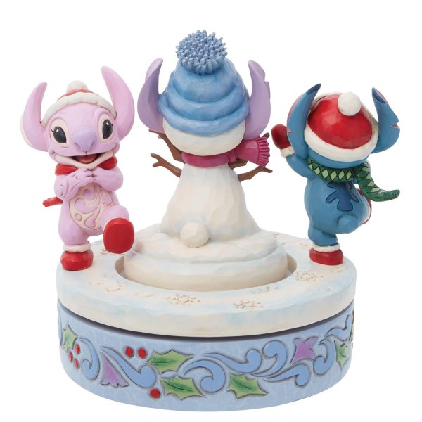 STITCH & ANGEL CONSTRUISENT UN BONHOMME DE NEIGE ROTATIF - DISNEY TRADITIONS